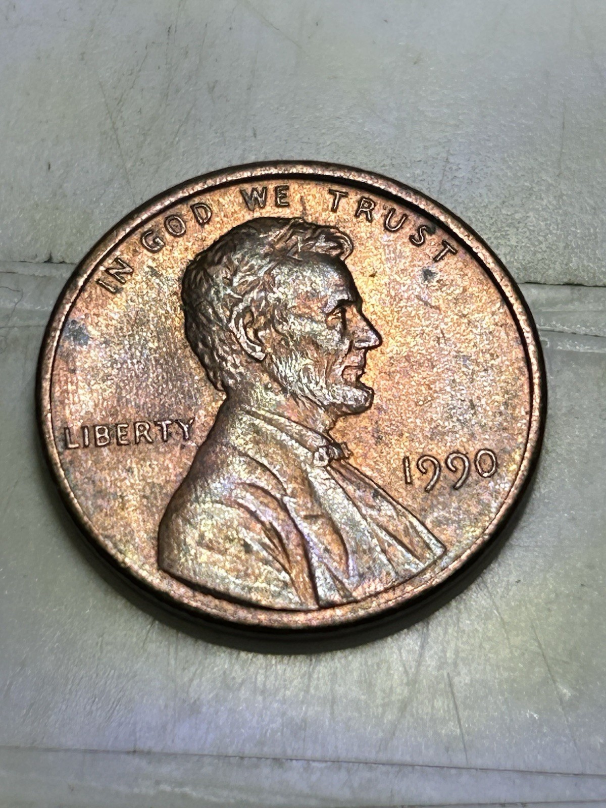1990 Lincoln Penny With No "S" Mint Mark
