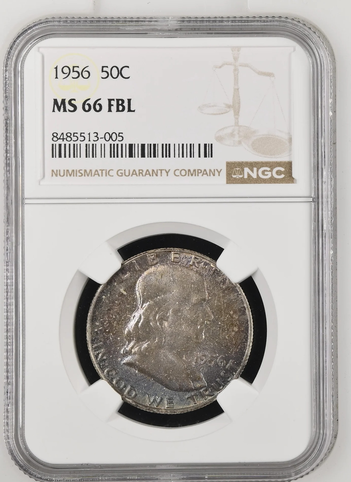 1956 Half Dollars Franklin NGC MS-66 FBL PQ TONED