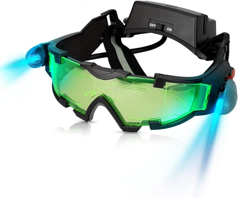 AGM Kids Night Vision Goggles Adj Spy Gear Night Mission Flip-Out Lights Green