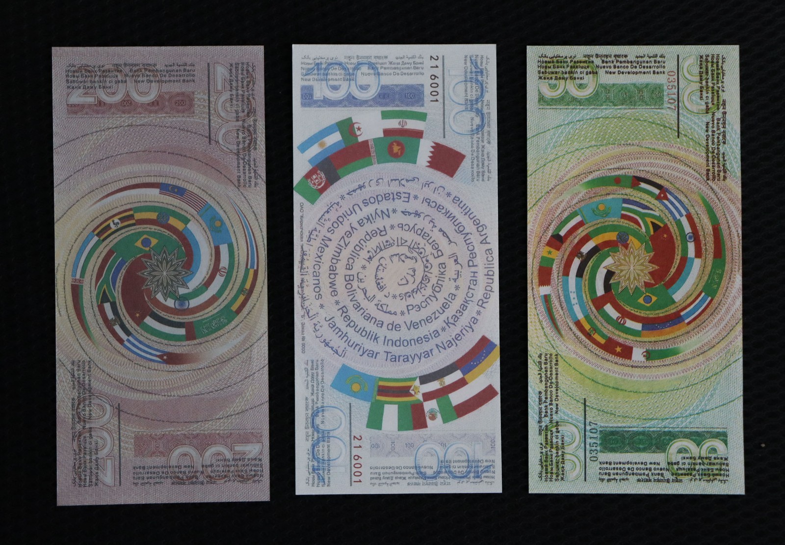 BRICS Summit Set 3pcs 50 100 200 Advertised Global Notes UNC