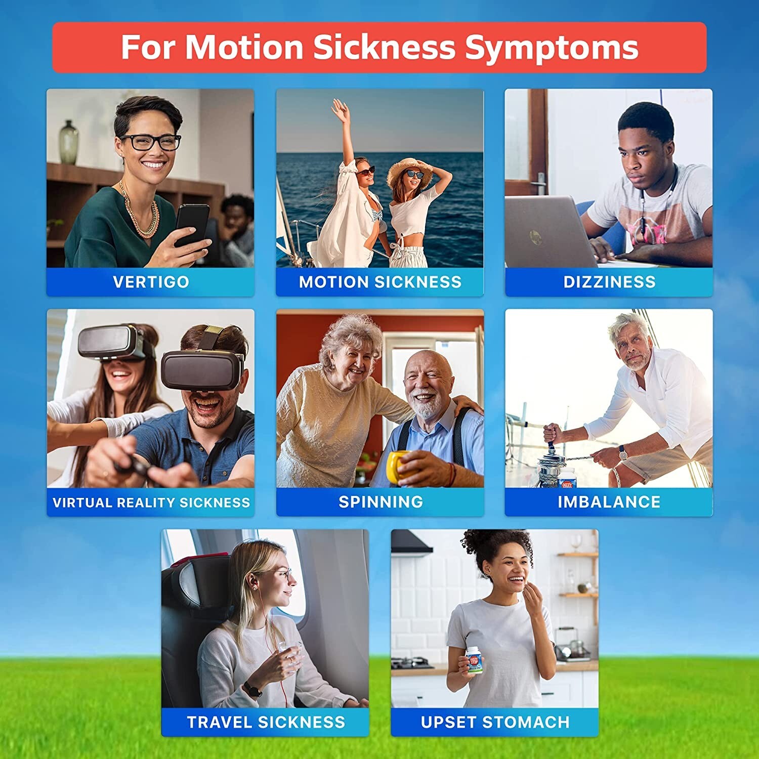 DizzyStop - Herbal Supplement for Vertigo Relief, Dizziness, Motion Sickness