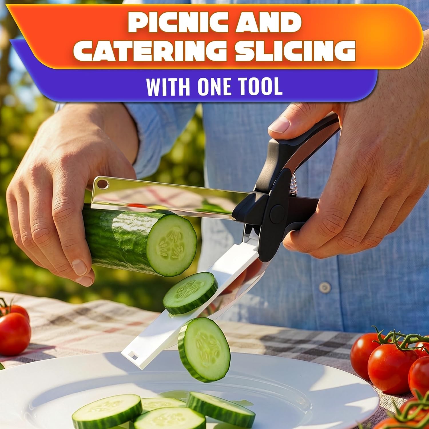 Kitchen Scissors For Food – 2 in 1 Cutting Board Scissors & Knife Shears Sharp