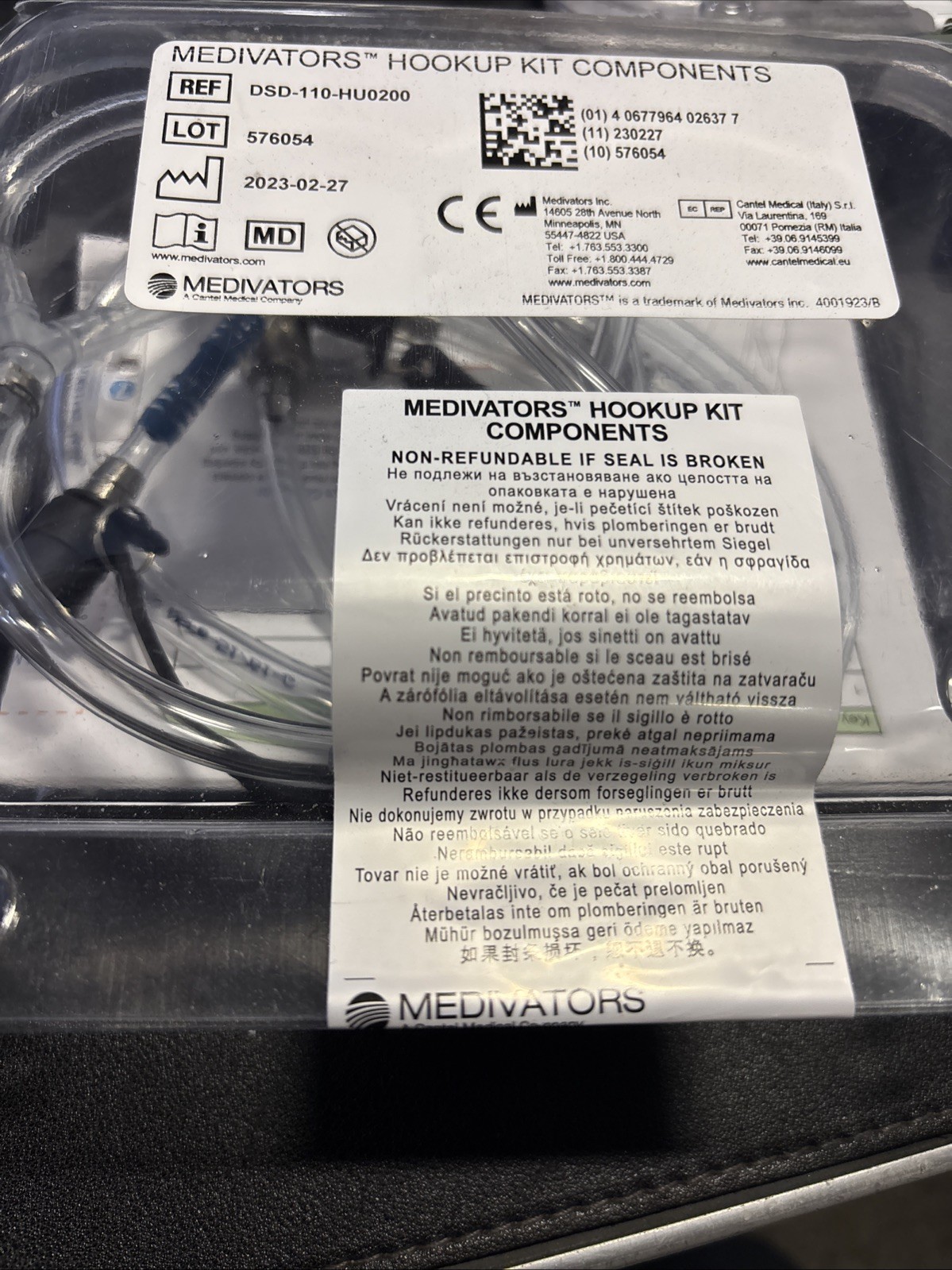 Medivators DSD-110-HU0200 Hookup Kit Components