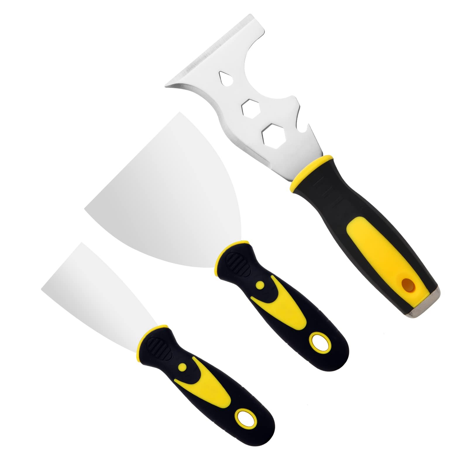 3Pcs Putty Knife, 2" 4" Spackle Knife Set Stainless Steel 15-in-1 Painters Sc...