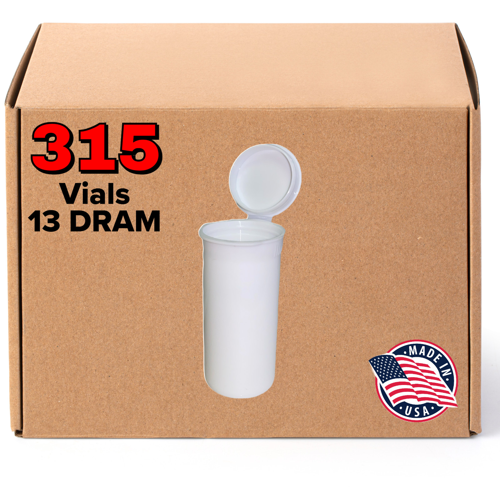 315 White Vials - 13 DRAM Pop Top Bottle - Smell Proof Containers
