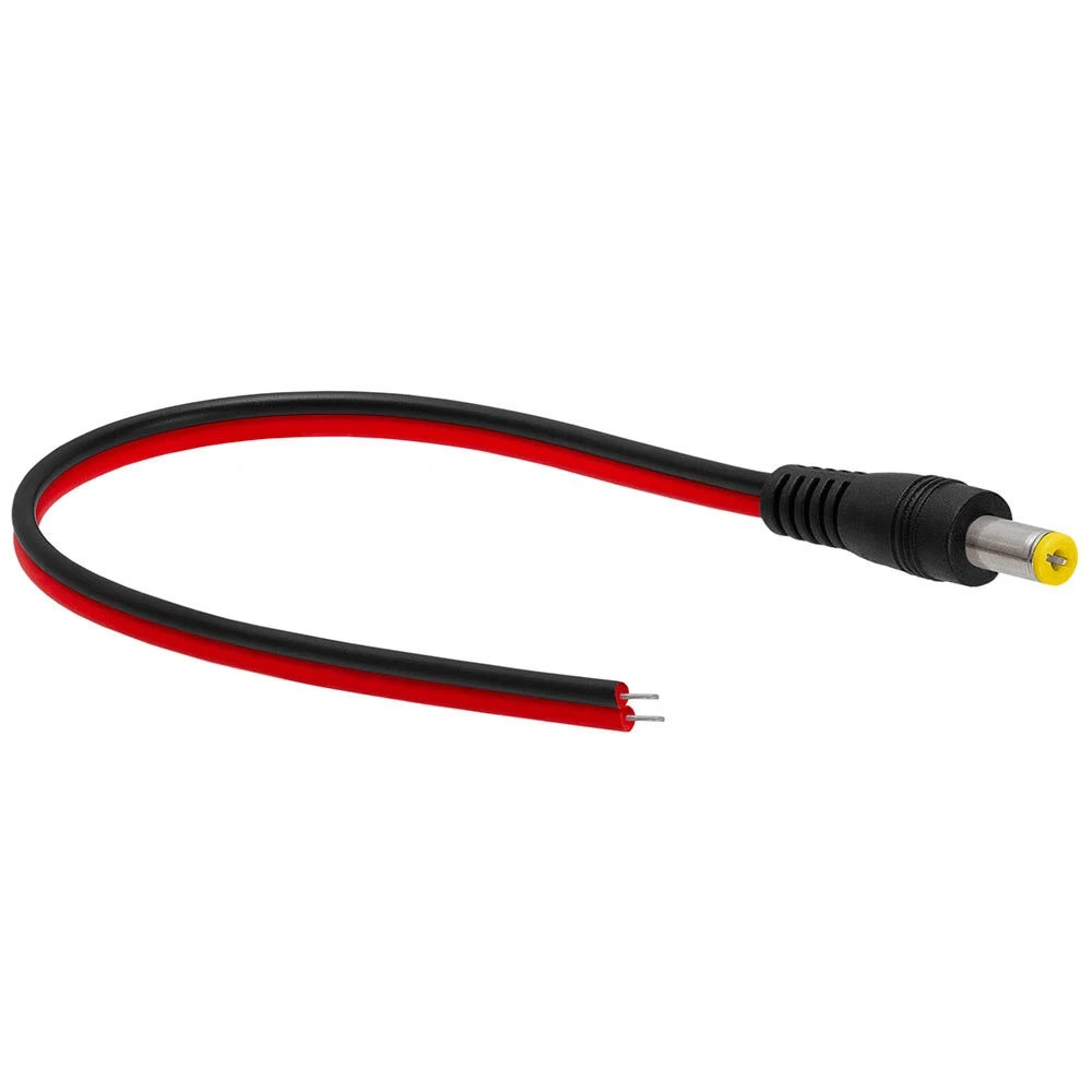 CCTV Security Camera DC Male Power Plug Pigtail Cable (10 Pack)