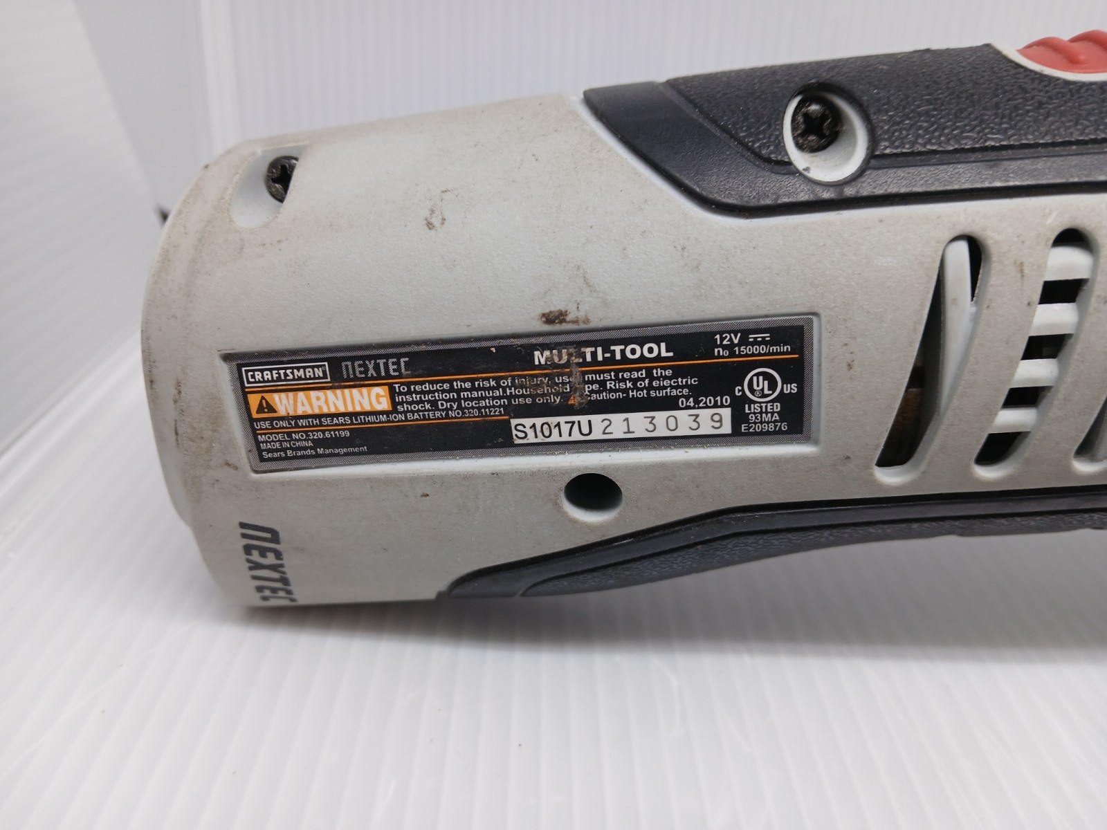 Craftsman Nextec Multi-Tool 12V Model 320.61199 Tool Only Untested AS IS