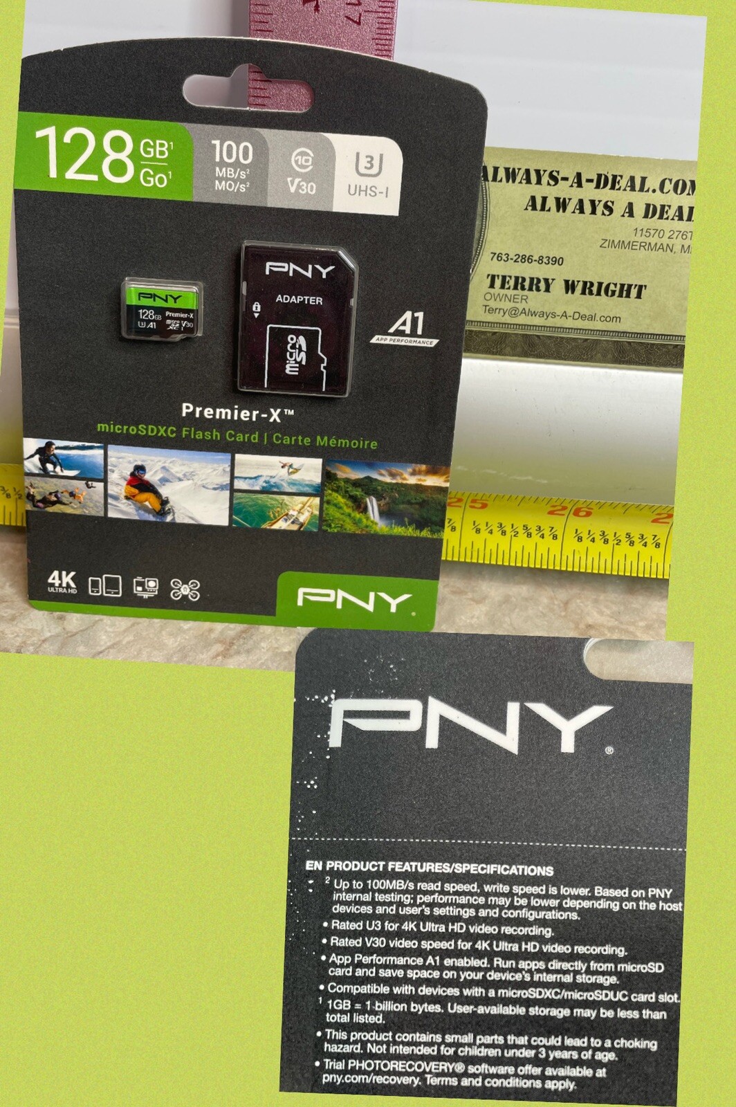 128GB Premier-X Class 10 U3 V30 microSDXC Flash Memory Card 100MB/s A1 Performan