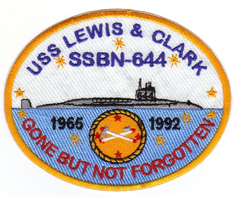 US NAVY SUBMARINE PATCH, USS LEWIS & CLARK, SSBN-644, GONE BUT NOT FORGOTTEN   Y