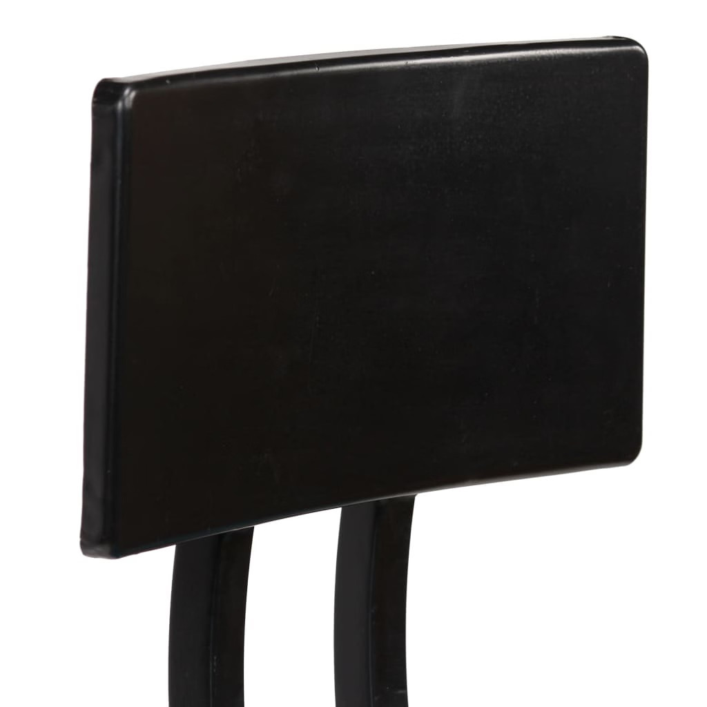 Bar Chair Set of 2 Dark Brown, Black