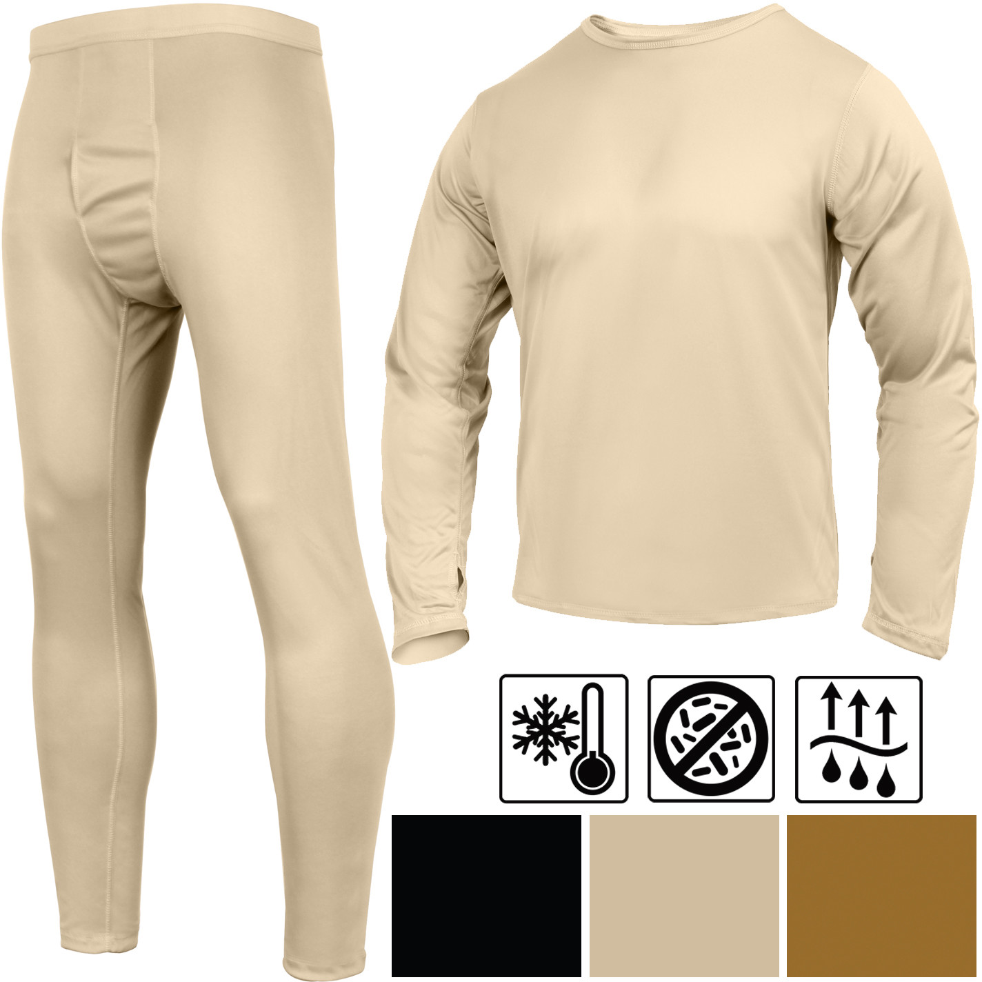 Rothco Silk Weight Thermals Gen III ECWCS Underwear Long Johns Shirt or Pants