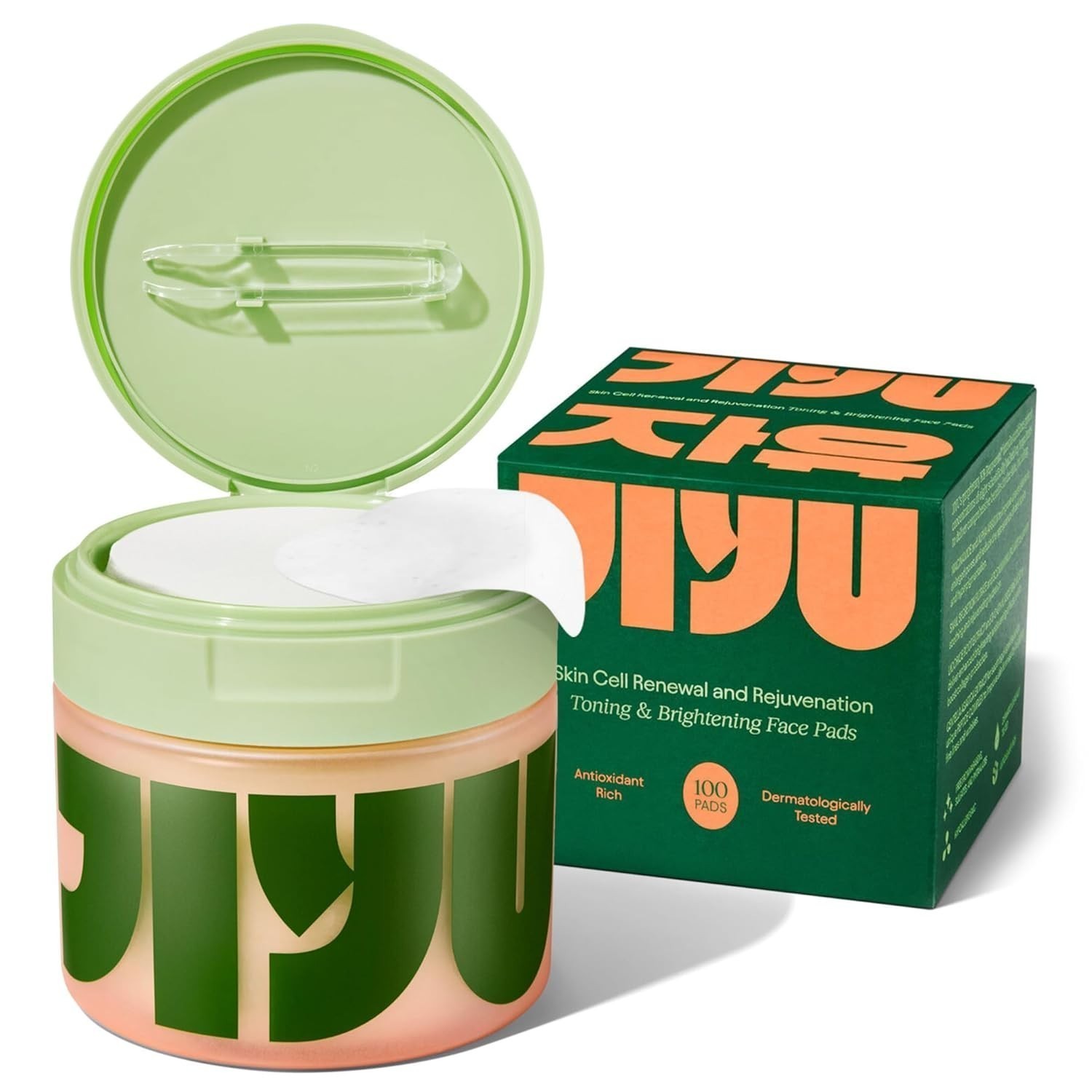 JiYu Toning Polish Pads with Snail Mucin, Niacinamide, PeJiYu ptides, 100 Ct