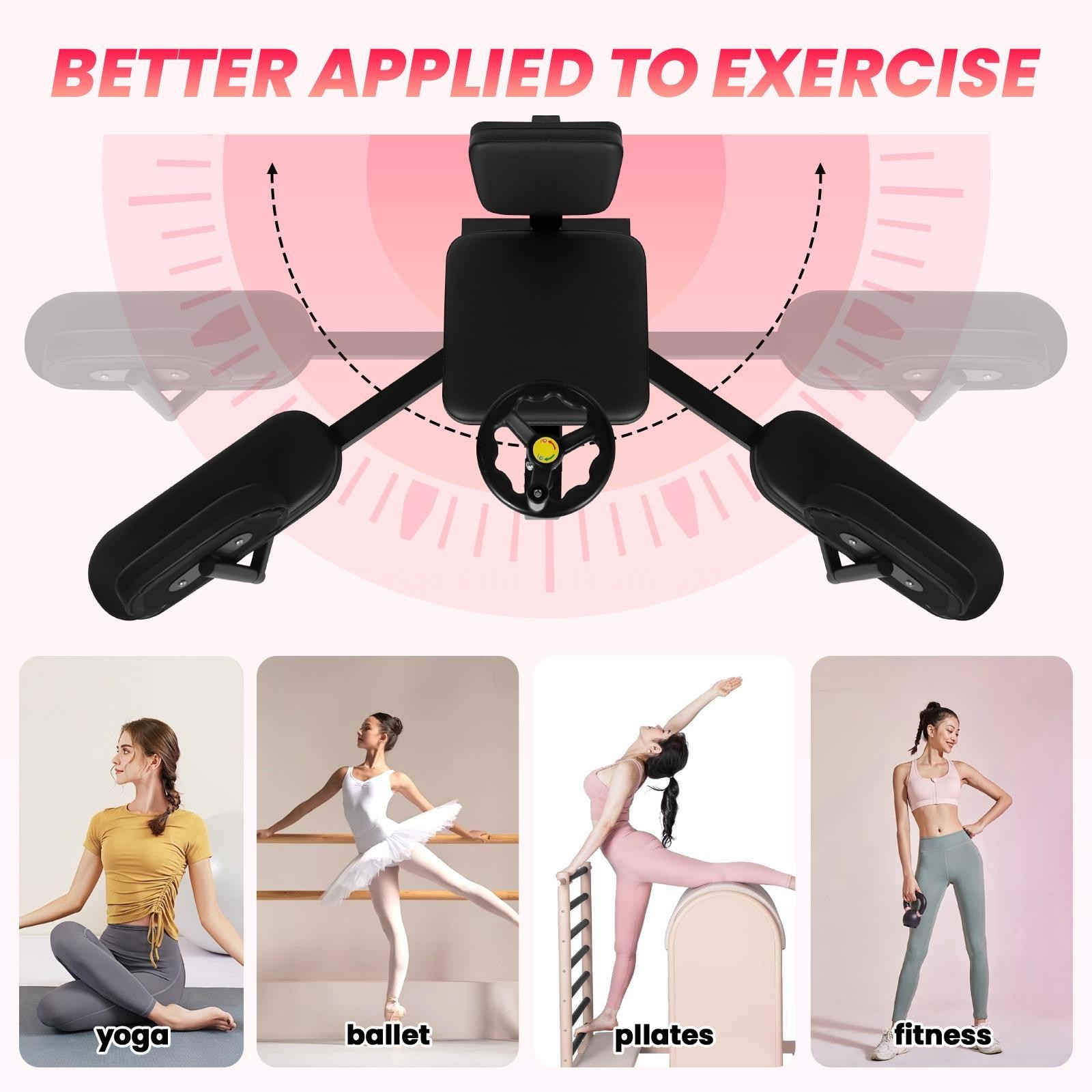 0-240° Adjustable Leg Stretch Machine w/ 360°Hand Wheel Training Machine