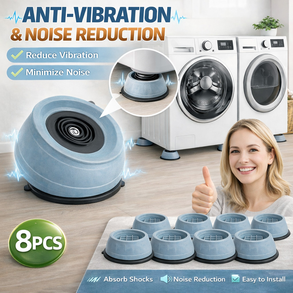 8Pcs Anti Vibration Washing Machine Support Anti-Slip Rubber Feet Base Pads Mat