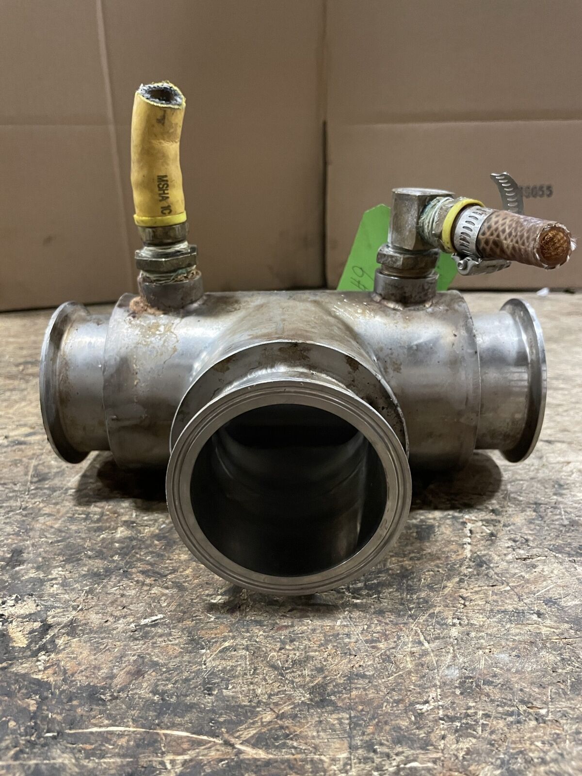 2-3/4" Stainless Steel Sanitary Shell and Tube Heat Exchanger Tee 38" X 4"
