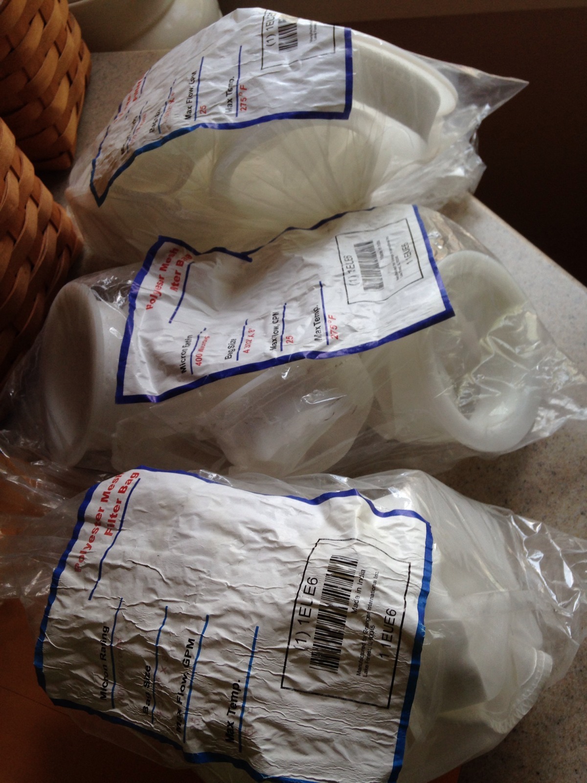 15 Filter Bags Poly Mesh, 400 Microns 3  PK 5 - 1EUE6 Grainger 4 3/32 By 8