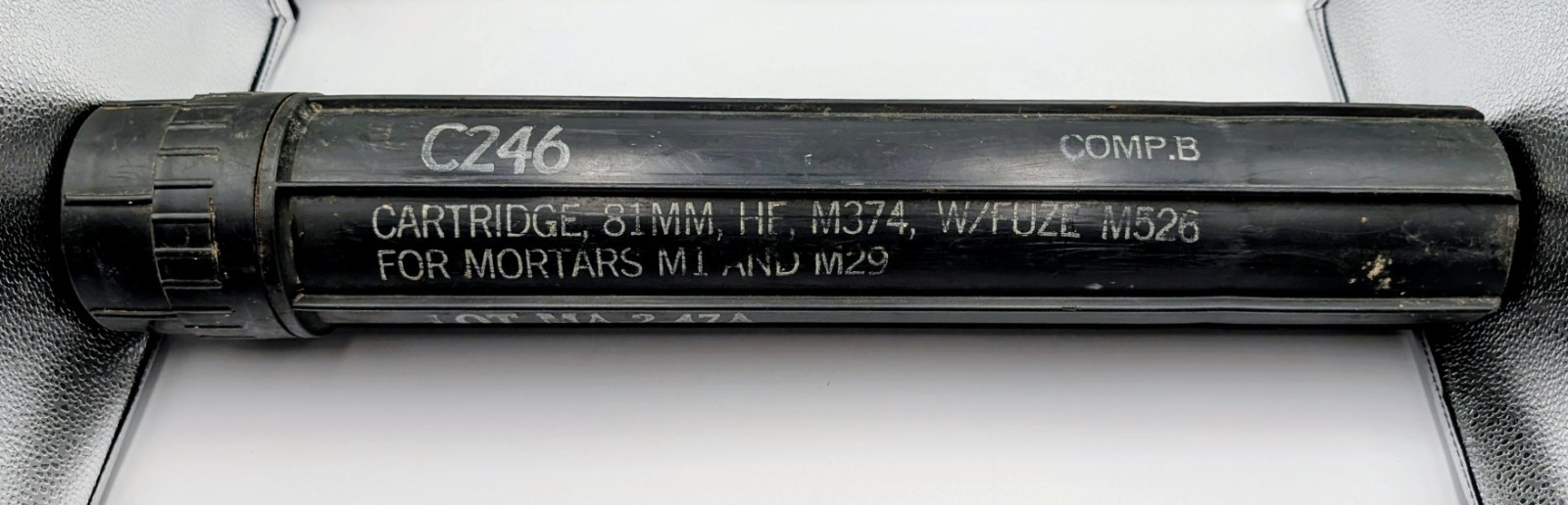 Vintage U.S. Military 81-MM Mortar M374 Plastic Carrying Canister - MA247A
