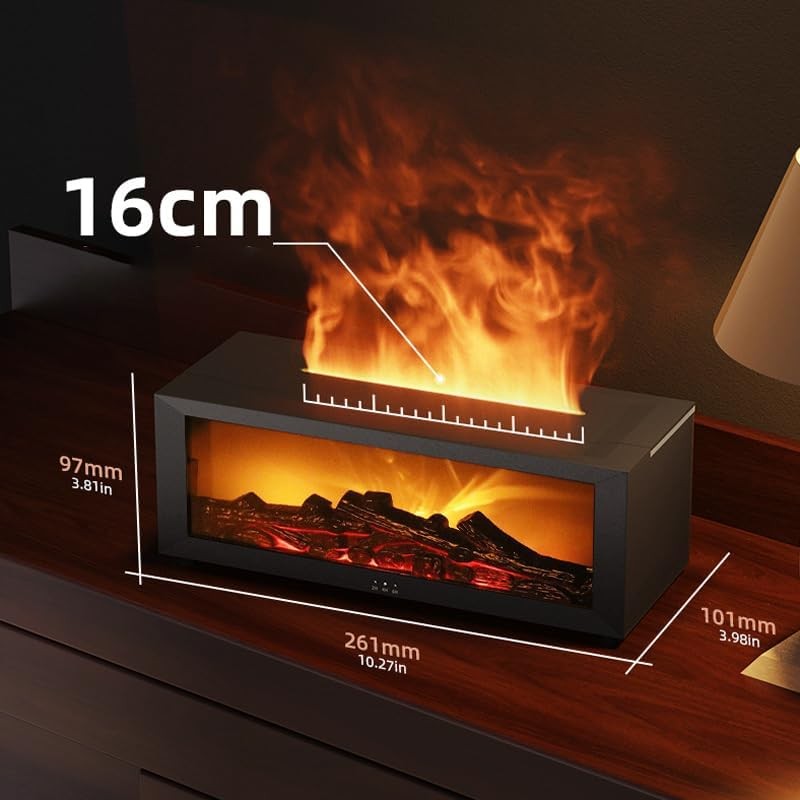 Oil Aroma Diffuser, Essential Oil Diffuser and Humidifier with Flame-Like Glow