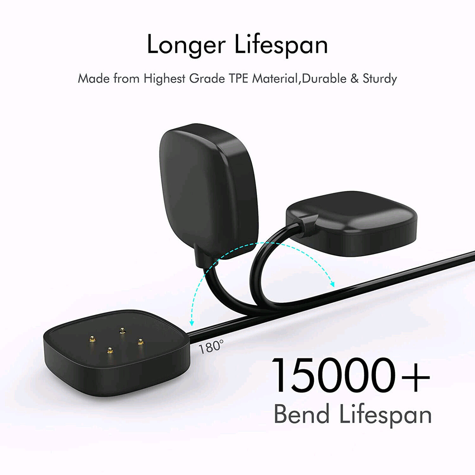 Wireless Charger For Fitbit Sense & Versa 3 Watch USB Fast Charging Dock Cable