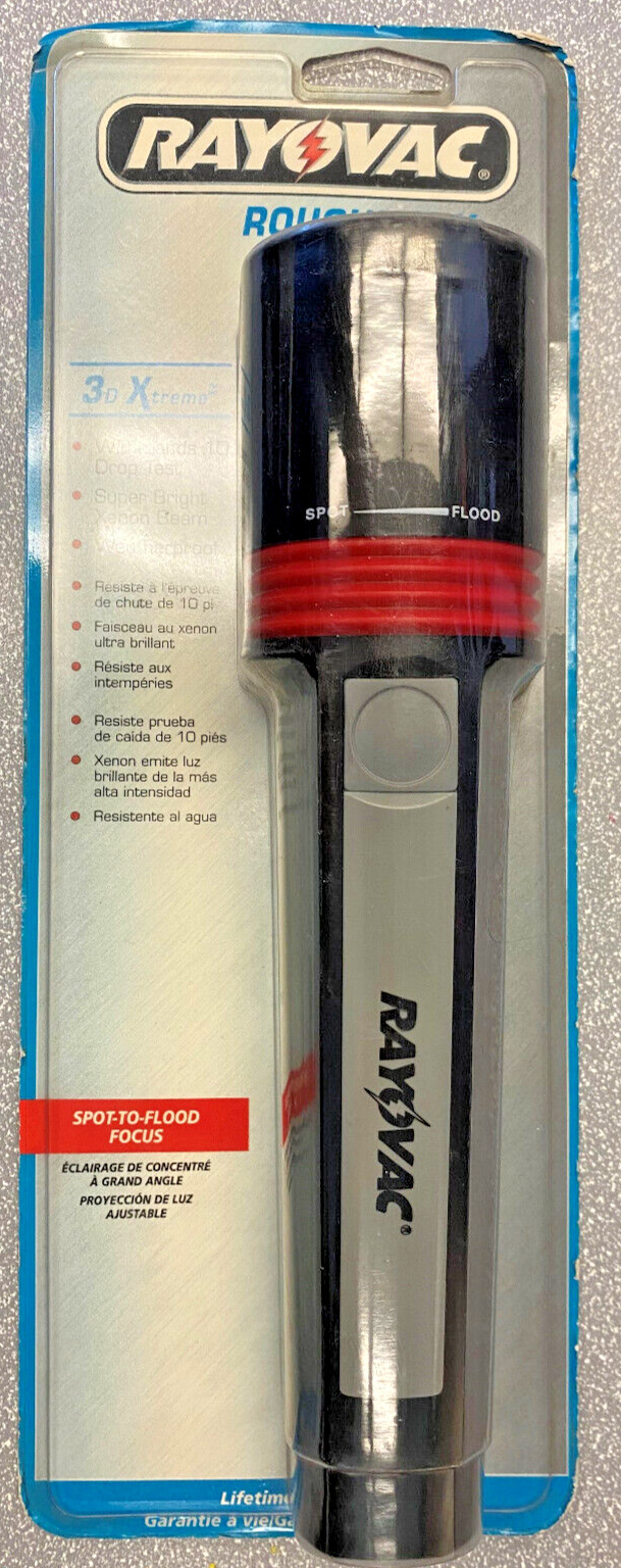 RAYOVAC ROUGHNECK 3D XTREME FLASHLIGHT NEW OLD STOCK VINTAGE