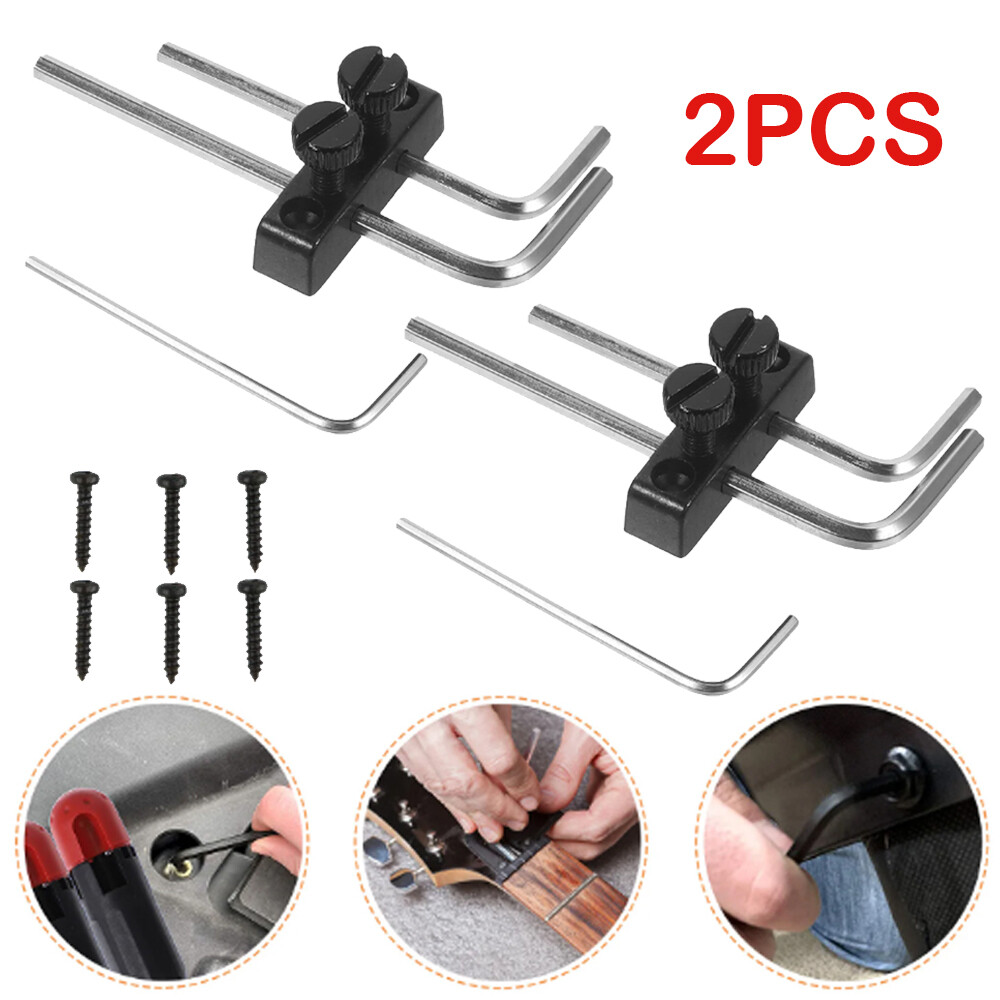 2X Guitar Bass Allen Key Headstock Wrench Holder for Floyd Rose Tremolo Black