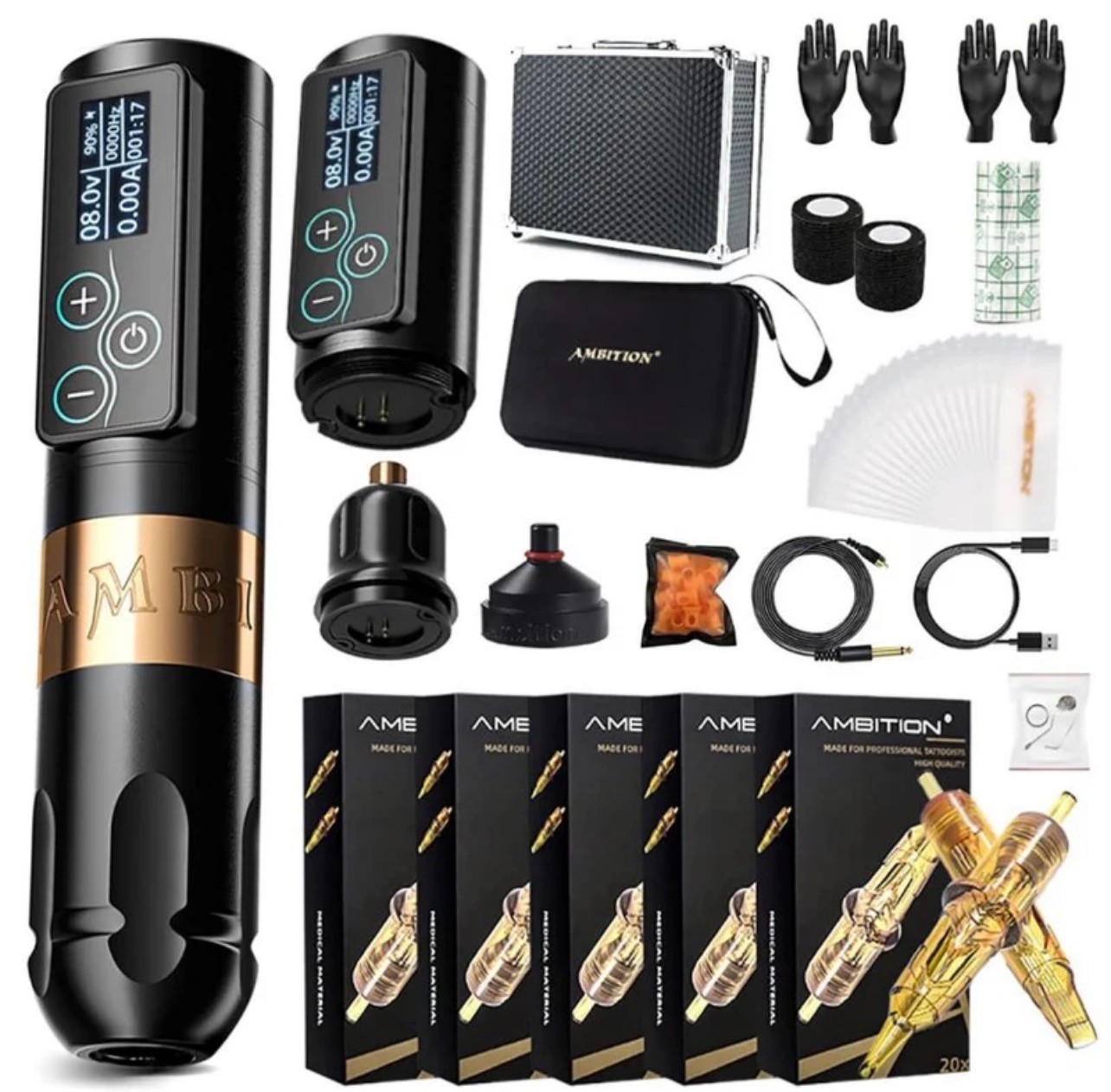 Tattoo Kit Ambition Vibe Wireless Tattoo Machine Kit Brushless Motor Touch