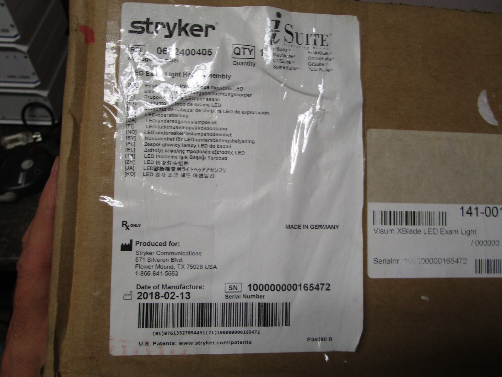 Stryker Visum XBlade LED Exam Light Head Assembly - REF 0682400405