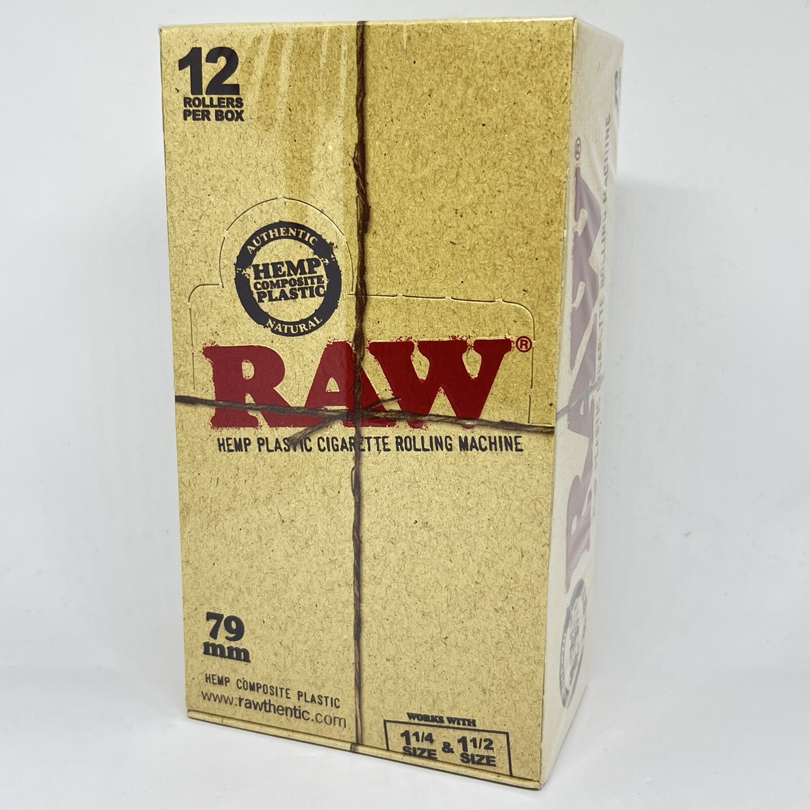 Raw 79mm Rolling Machine Roller Hemp composite Plastic Display/Retailer Box 12ct