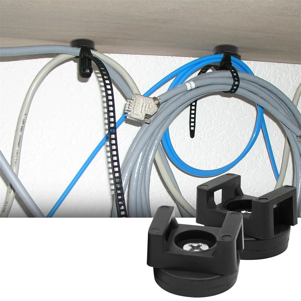 8Pcs Magnetic Cable Zip Tie Mount Base Wire Clips Management Base Holder