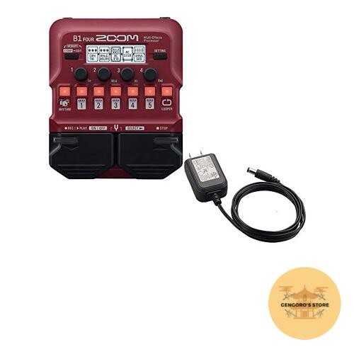 ZOOM B1 FOUR Bass Effects Processor with Genuine AC Adapter Set
