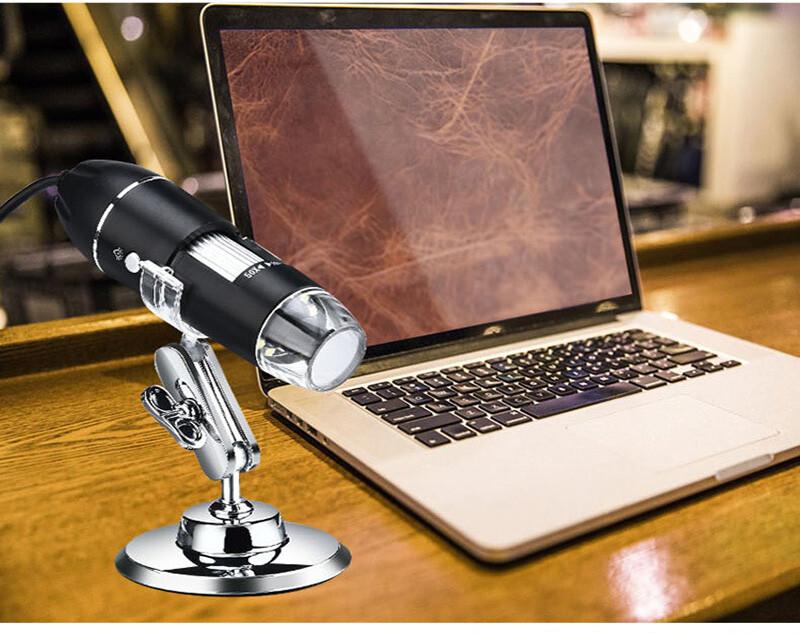 Real 1600X Digital Binocular Microscope USB Camera LED Android Phones Window PC