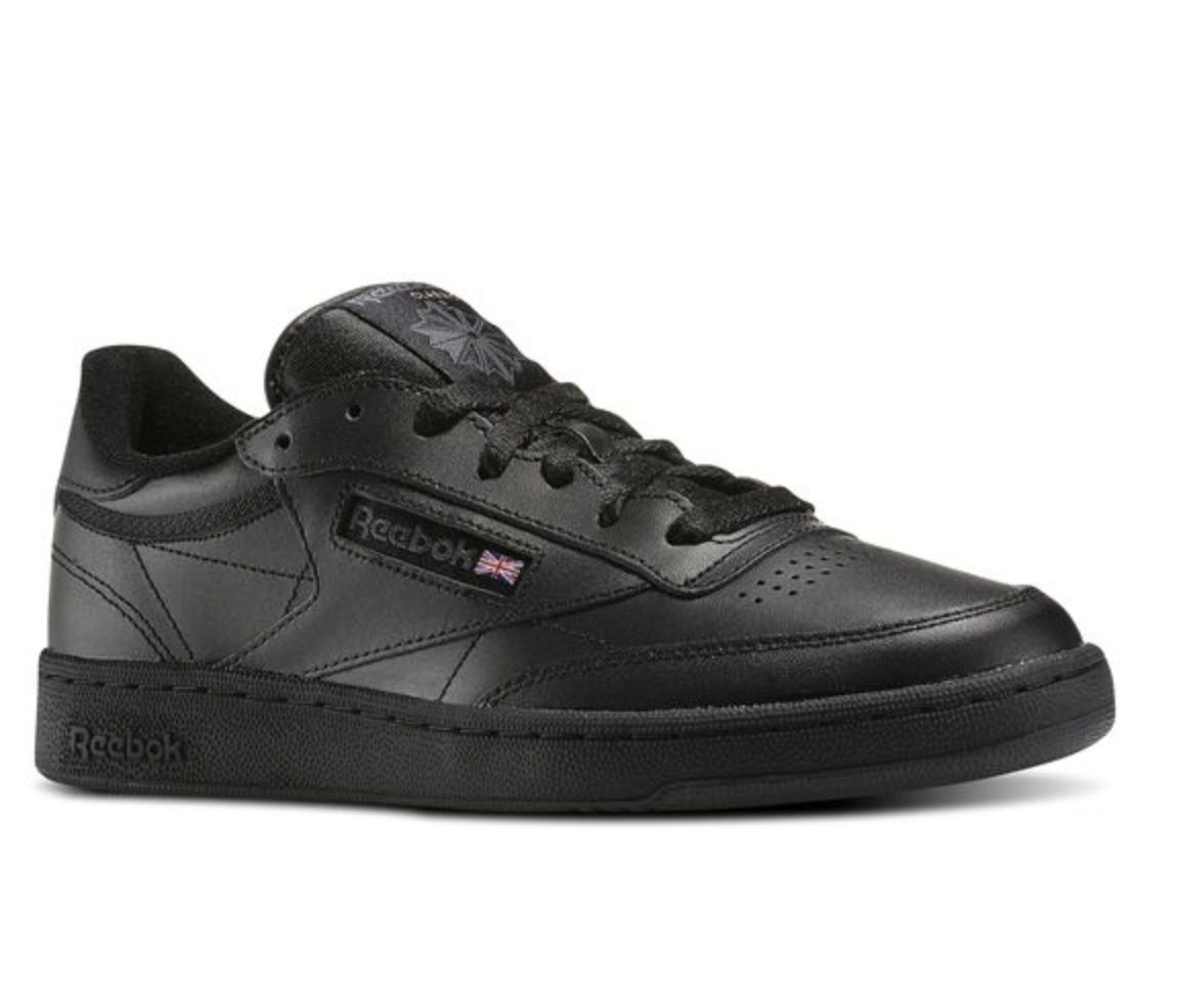 Reebok Club C 85 AR0454 Black/Charcoal Leather Casual Men Shoes Fast Shipping
