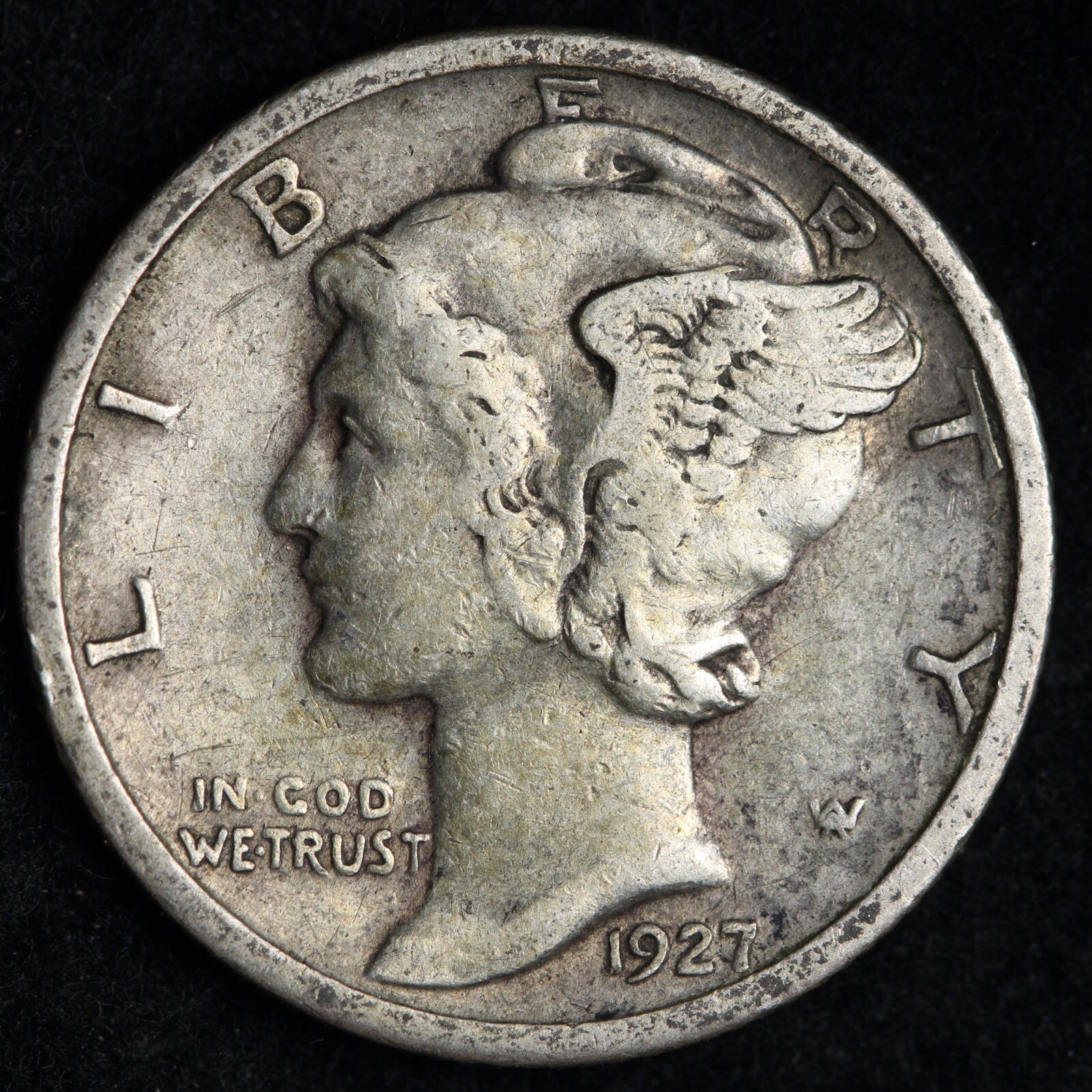 1927-S Mercury Silver Dime CHOICE XF E287 DN