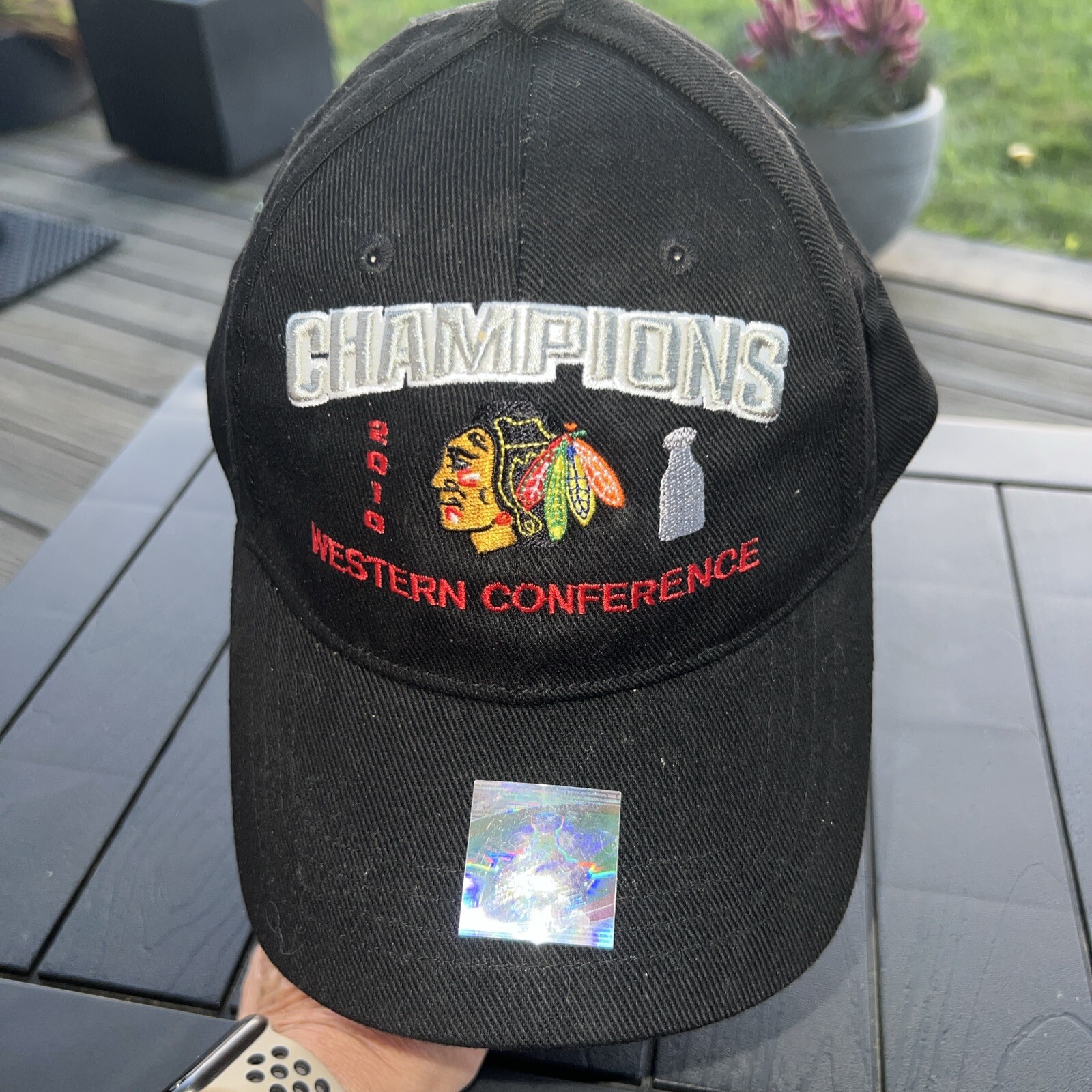 Chicago Blackhawks 2010 Western Conference Champions Black Hat Cap w Embroidery