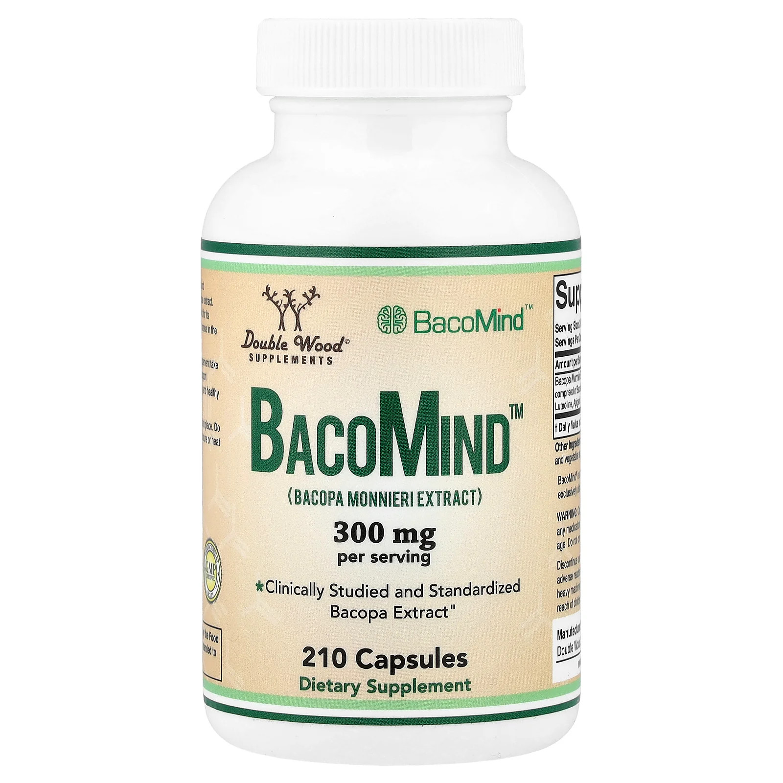 2 X Double Wood Supplements, BacoMind�, 210 Capsules (150 mg per Capsule)
