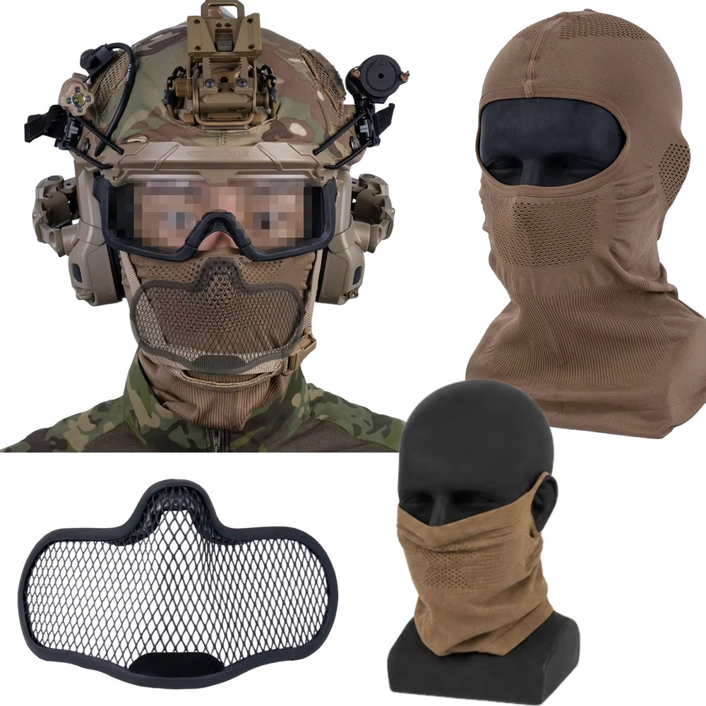 Tactical airsoft Balaclava V1 Breathable Full Face Mask wi Steel Mesh Protection