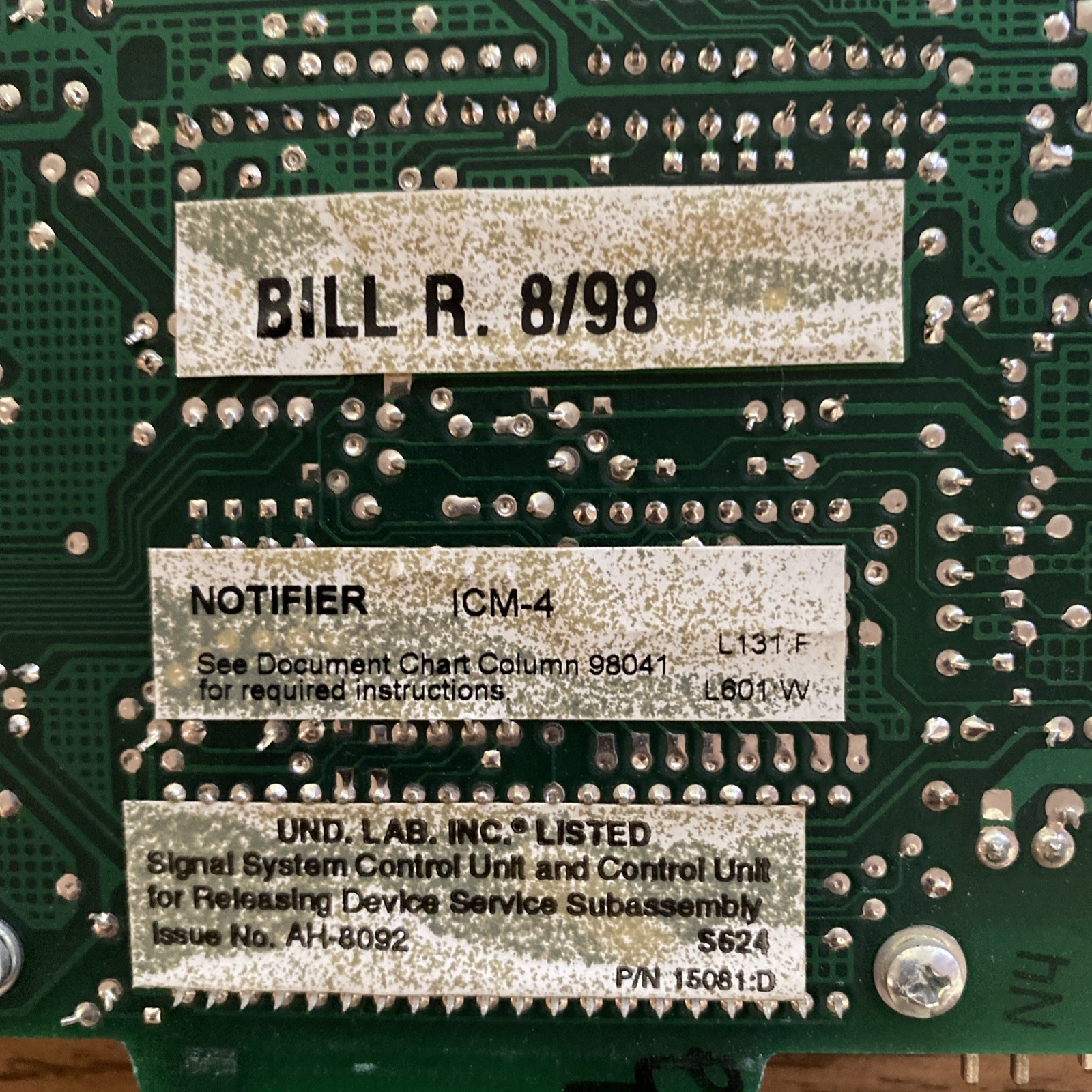 NOTIFIER ICM-4 INDICATING CONTROL MODULE FIRE ALARM BOARD