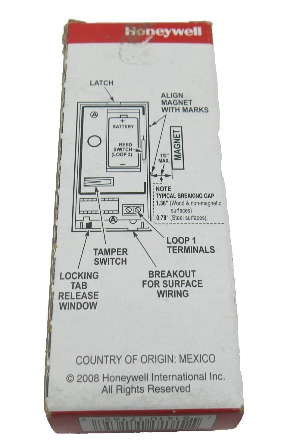 Honeywell 5816WMBR Wireless Door / Window Security Transmitter Brown