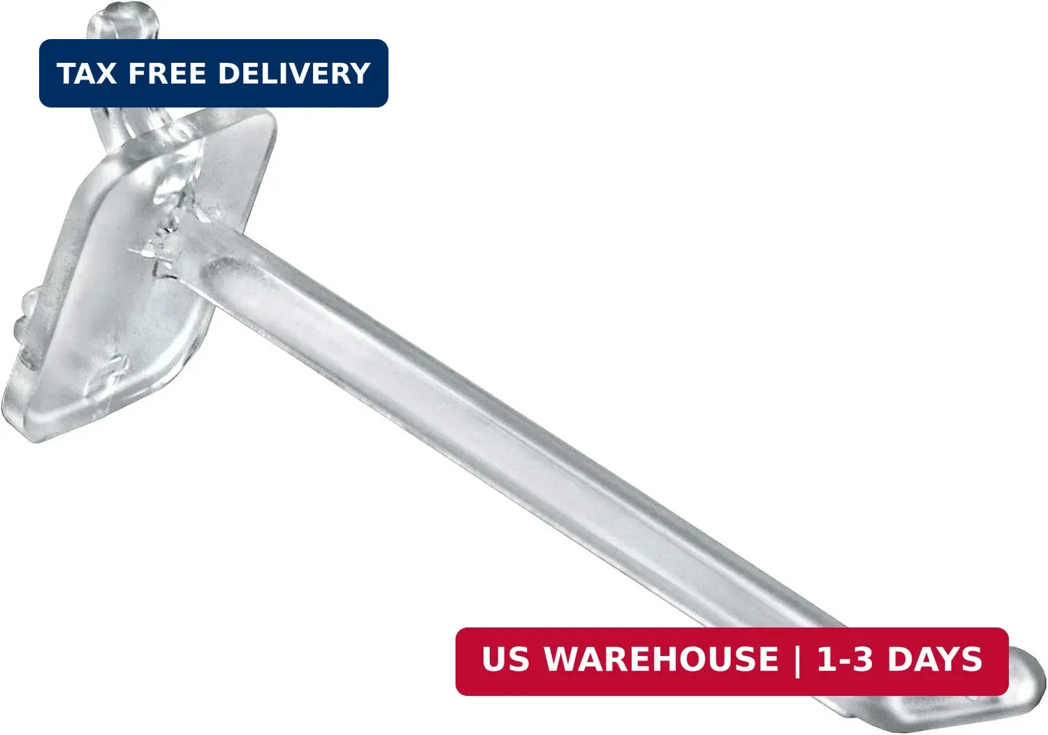 800004-C Pack of 50 Clear Pegboard Hooks (Also Available in Black & White) - 4"