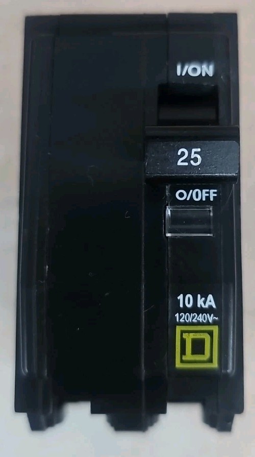 1) Square D QO225 25 Amps 120/240 Volts 2 Pole Circuit Breaker w#