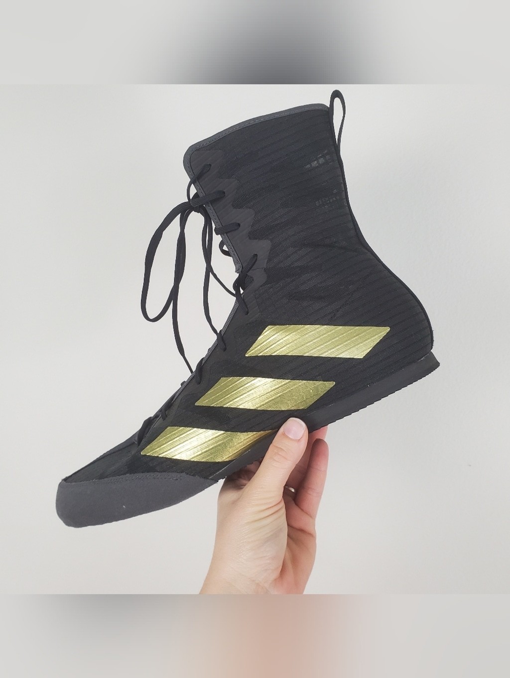 Men's Boxing Shoes Adidas Box Hog 4 Boxing Boots Black GZ6116 Size 12.5