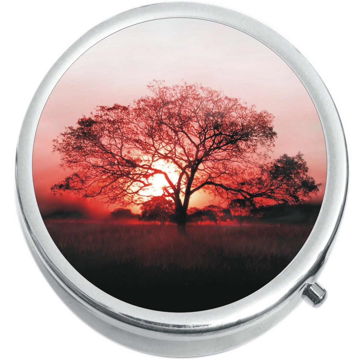 Red Tree Sun Medicine Vitamin Compact Pill Box