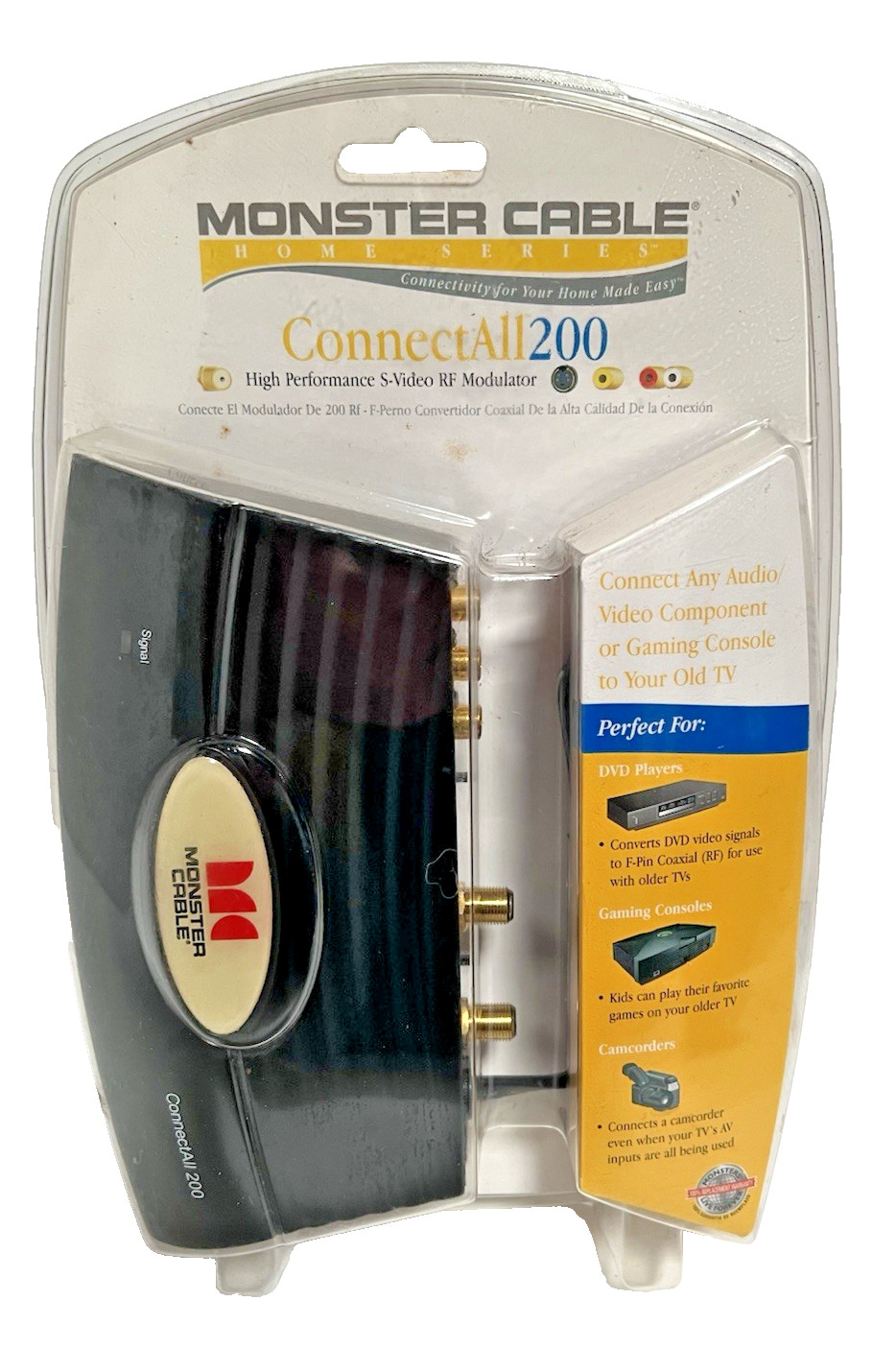 Monster Cable Home ConnectAll 200 GamingDVD Camcorder S-Video RF Modulator NIP