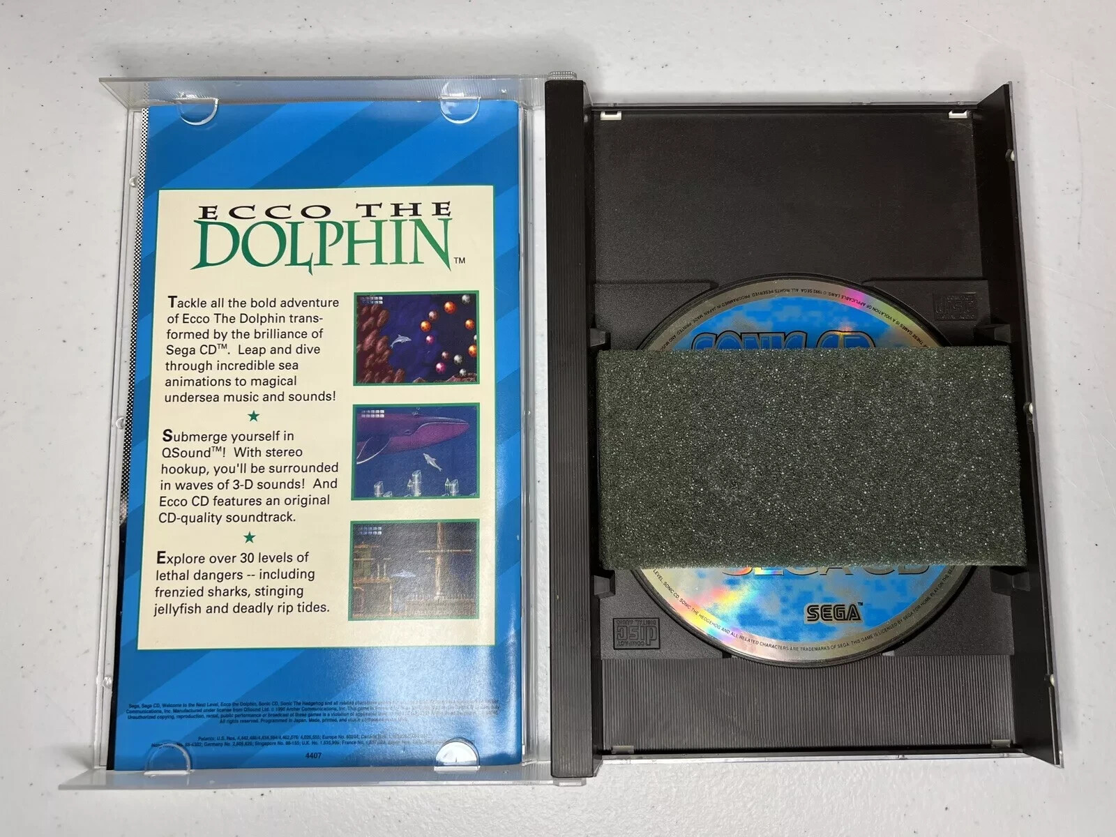 (10) SEGA CD Saturn Replacement Long Box CD Disc Video Game Case Holder + Foam