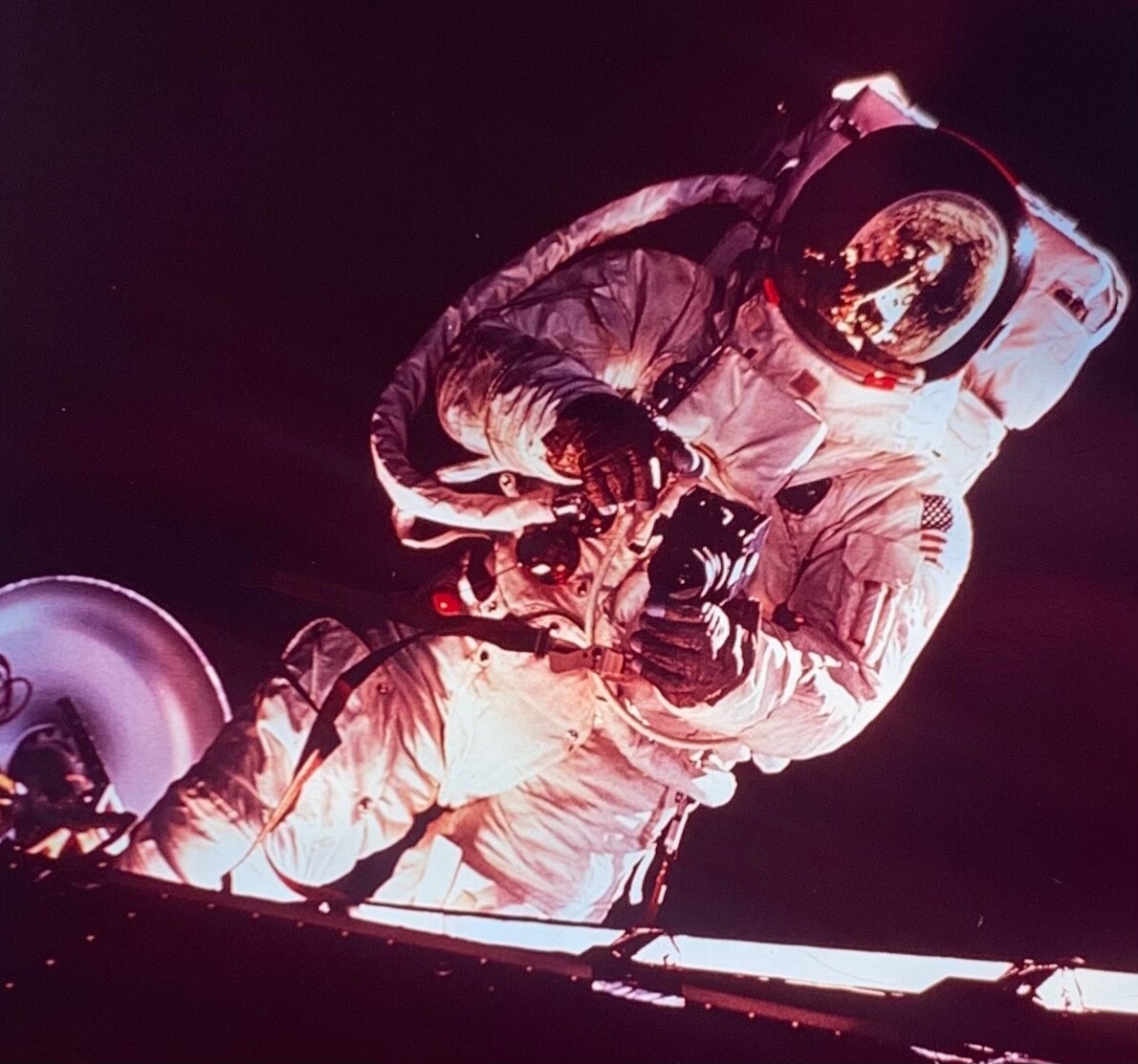 Vintage NASA 4x5” Kodak Transparency -  Apollo 9 EVA Rusty Schweikart EVA 1969