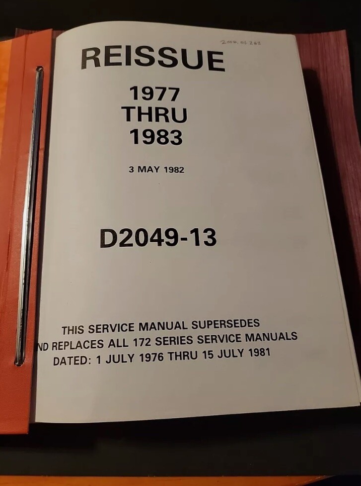 OEM Cessna Model 172 Series 1977 thru 1983 Service Manual May 3 1982