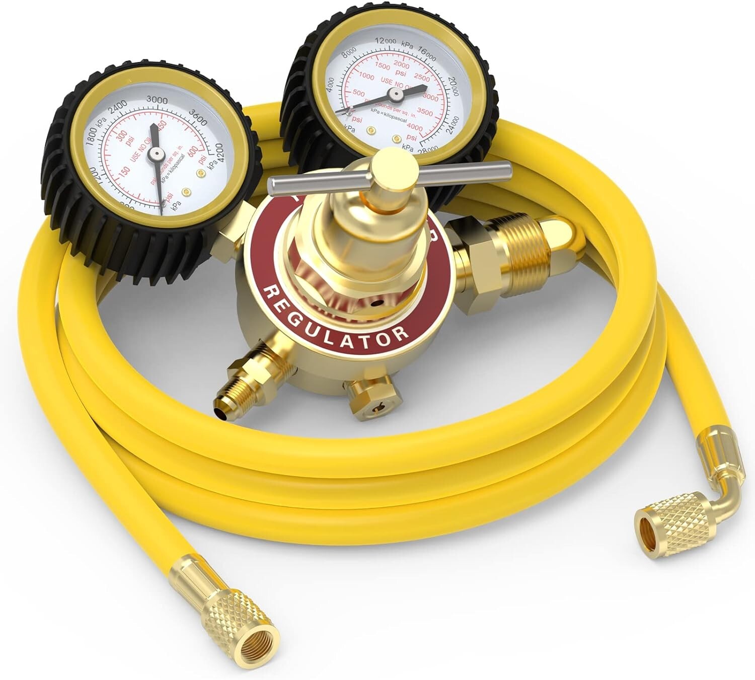 Nitrogen Regulator with Hose0-600 PSI and 0-4000PSI Output PressureCga580 Inle