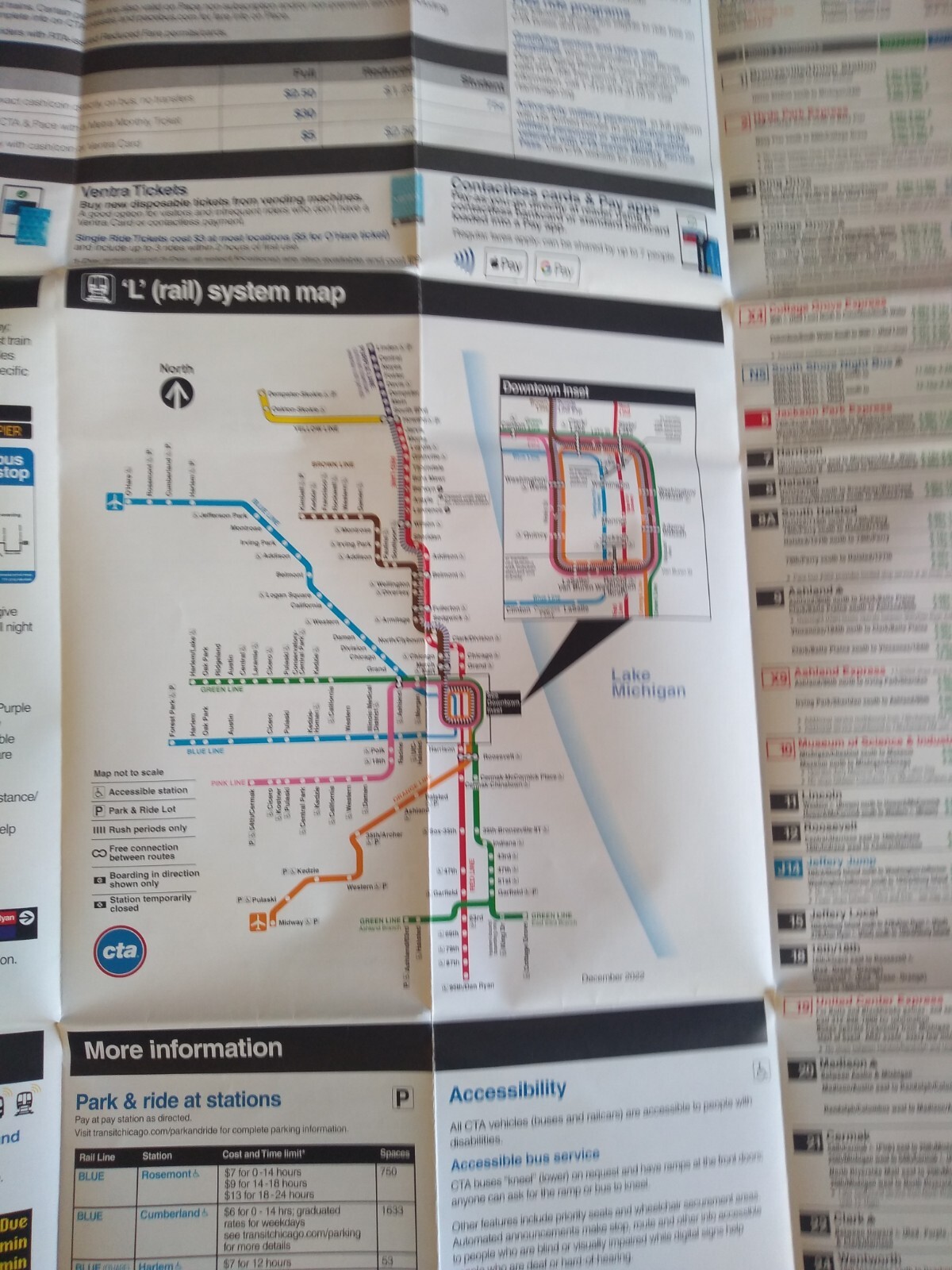 NEW 2016 ChicagoTransitAuthority CTA subwayMetra Train Pace Bus System Map Guide
