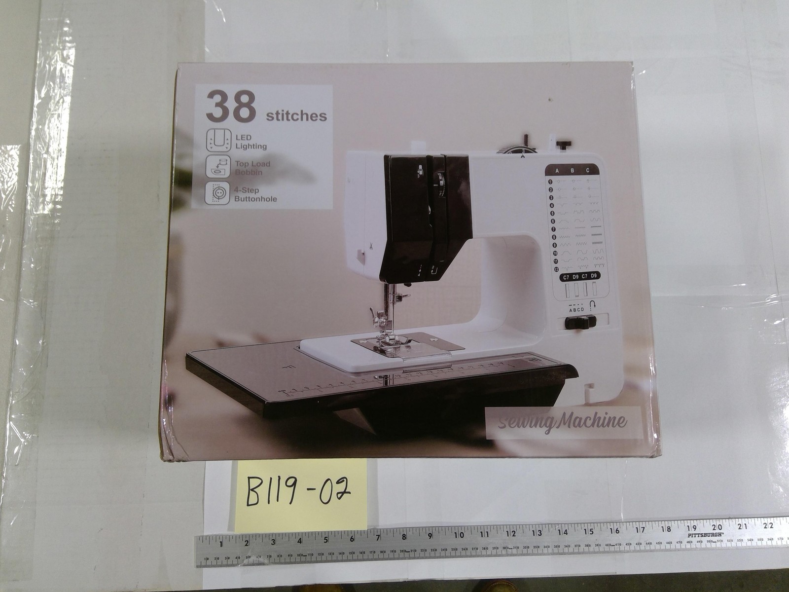 Mini Household Sewing Machine 38 Stitches LED Electric Top Load Bobbin White New