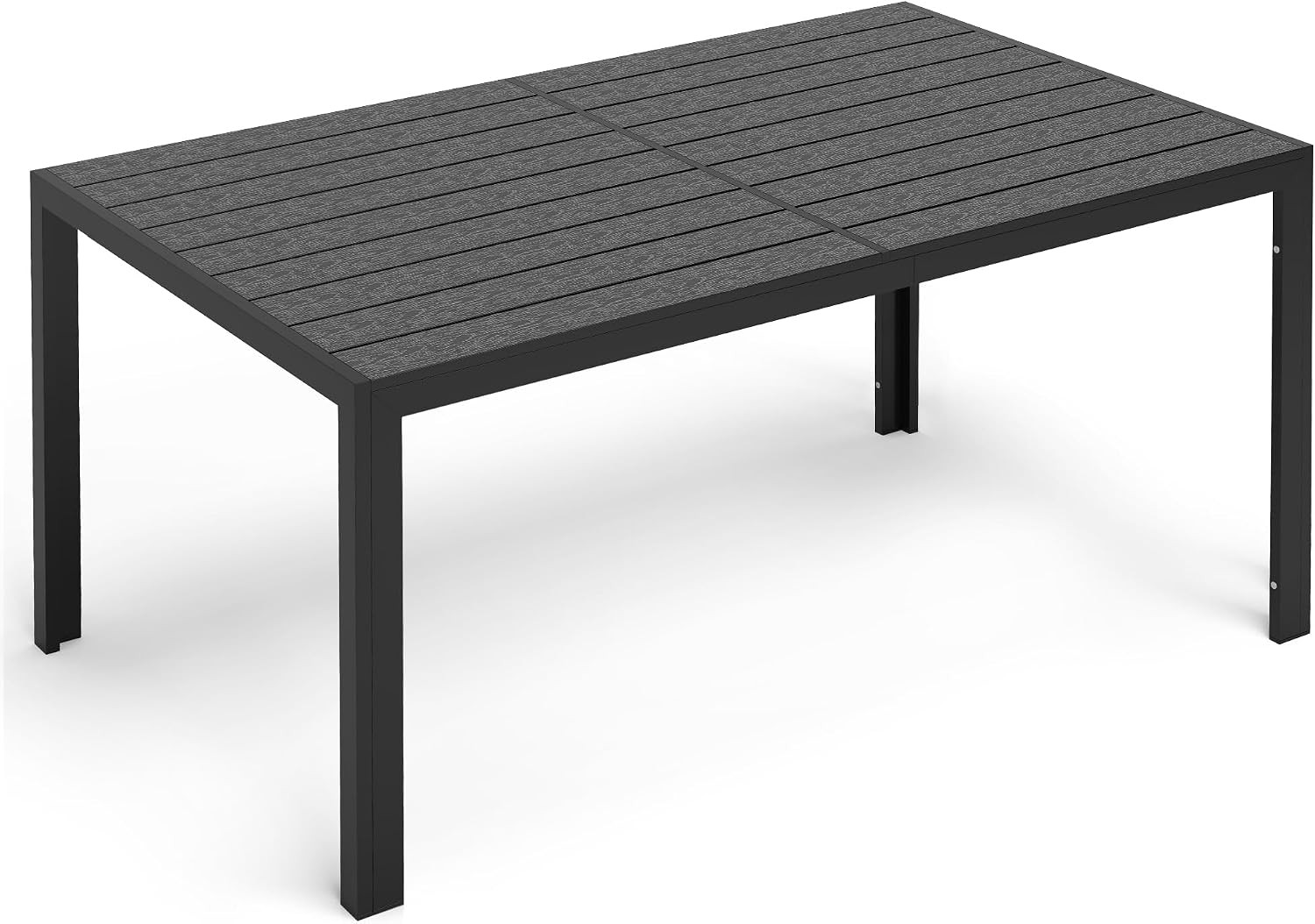 Patio Dining Table 6 59" Rectangular Outdoor Patio Tables W/ Wood-Like HDPE Slat